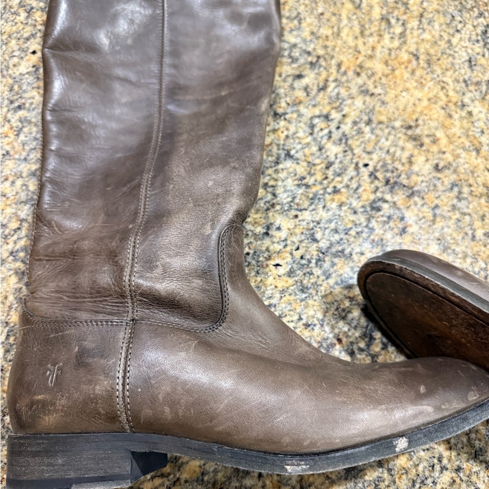 Frye Brown Leather Riding Boots women’s size 9 - Picture 3 of 11
